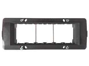 Supporto per placche 6 posti onda - 6 posti - (7726) - supporto per placche serie CLASSIC, MILLENNIUM, DOMUS, per scatole rettangolari , delicatamente satinato colore nero