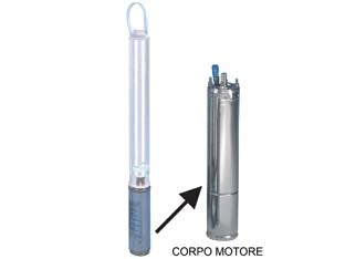 Corpo motore p/elettropompa sommersa 4 trifase 4os15t405/c kw 1,5 - alimentazione 400V trifase, IP68, bagno d'olio riavvolgibile, motore trifase sommerso a bagno di liquido refrigerante, adatto...
