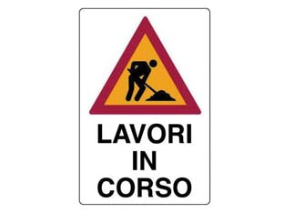 Cartello lavori in corso - cm.50x70h. in plastica - in polipropilene polionda