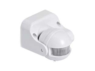 Sensore di movimento infrarossi 180° - 1200W - bianco - 230V, 50 Hz, angolo di rilevamento 180°, orientabile, IP44, CE
