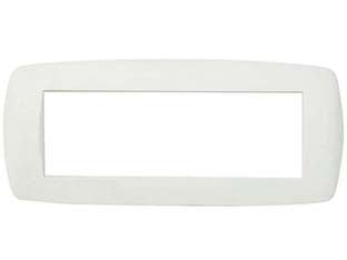 Placca 6 posti millennium bianca - 6 posti - mm.199x84h. (7846.T.B) - finitura in tecnopolimeri, per scatole rettangolari standard, per supporti serie ONDA, AQUA, ARC, fissaggio a scatto, colore ...
