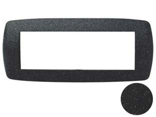 Placca 6 posti millennium nero flash - 6 posti - mm.199x84h. (7846.T.N) - finitura in tecnopolimeri, per scatole rettangolari standard, per supporti serie ONDA, AQUA, ARC, fissaggio a scatto, colore ...