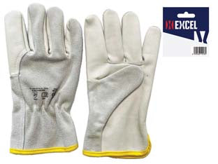 Guanti da lavoro bovino palmo fiore dorso crosta - tg.8 - elastico stringipolso interno orlato, pelle morbida grado AB, DPI classe II, EN 388, prestazione 3122, con cavaliere