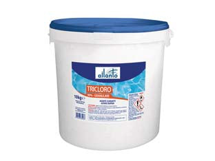 Tricloro 90% granulare - Kg.10 in secchio - agente clorante stabilizzato per acque di piscina, prodotto a rapida dissoluzione, dosaggio: gr.100, 300 ogni 100 mc di acqua