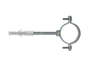 Collare tubo con vite e tassello e/cl - 3/4' - collare pesante in acciaio zincato con ancorante, in confezione da pz.2