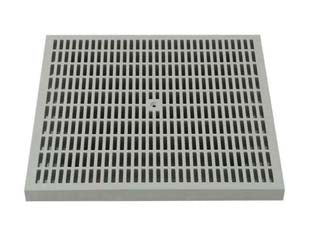 Chiusino grigliato per pozzetto apertura con bullone - cm.55x55 - in PP copolimero grigio chiaro, dotato di apertura con bullone