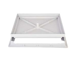 Chiusino sigillo con telaio per pozzetto - cm.30x30 - in PP copolimero grigio chiaro