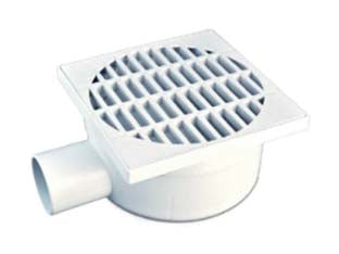 Chiusino sifonato con scarico laterale - cm.11,5x11,5 - ø mm.50 - in PP copolimero grigio chiaro