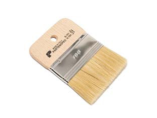 Spalter decorativo setola bionda manico corto legno - mm.9x100 - altezza setola mm.64 - manico corto in legno e ghiera in nikel, per l'applicazione di pitture decorative