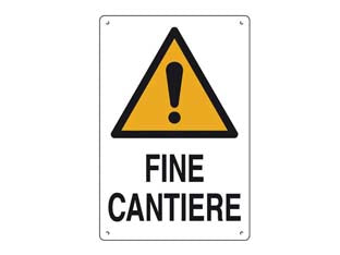 Cartello fine cantiere - cm.40x60h. in plastica - Nessuna Descrizione per questo prodotto