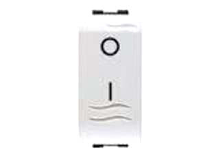 Interruttore bipolare aqua - 16AX 250V (7613.2) - 1 modulo singolo, colore bianco, monta su tutte le placche serie QuBe, Club, Classic, Domus, Millennium e similari, compatibi...
