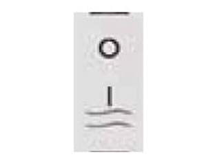Interruttore bipolare luminoso aqua - 16AX 250V (7612.2) - 1 modulo singolo, colore bianco, monta su tutte le placche serie QuBe, Club, Classic, Domus, Millennium e similari, compatibi...
