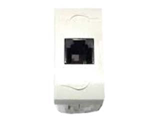 Presa telefono aqua - RJ11 4 contatti (7664.4) - presa telefono, colore bianco, monta su tutte le placche serie QuBe, Club, Classic, Domus, Millennium e similari, compatibile...