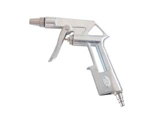 Pistola per soffiaggio canna corta con attacco rapido profilo germania - attacco 15/A - corpo alluminio nichelato, valvola aria progressiva, max bar 10