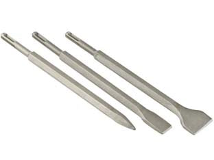 Kit scalpelli sds plus pz.3 mm.250 - attacco SDS-Plus, materiale acciaio temprato, composizione: scalpello a punta, scalpello piatto mm.20, scalpello piatto mm.40...