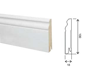 Battiscopa barocco in mdf bianco - mm.18x100x2400 - Nessuna Descrizione per questo prodotto