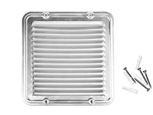 Griglia aerazione quadrata in alluminio - cm.23x23 - griglia in alluminio con retina anti insetti in rame, imballate singolarmente in blister, completa di viti color alluminio e ...