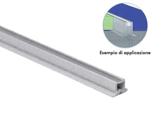 Giunto di dilatazione per pavimenti per interno - mm.8x10h. base mm.15 barra mt.2- trasparente - in PVC, per prevenire il distaccamento della mattonella in seguito ad assestamenti delle strutture portanti o al ritiro del c...