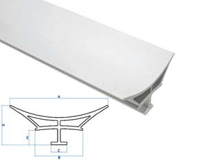 Profilo raccordo igienico rigido con laterali morbidi magnum bianco - mm. A=65 B=31,6 C=10,5 E=9,6 H=26 - barre mt.2 - in PVC, rigido con laterali morbidi, ha un’ottima facilità di posa e una resistenza eccellente ad agenti atmosferici, solvent...