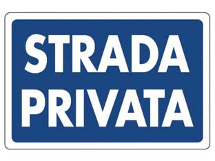 Cartello strada privata - cm.30x20h. - in polipropilene compatto