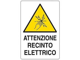 Cartello attenzione recinto elettrico - cm.20x30h. - in polipropilene compatto