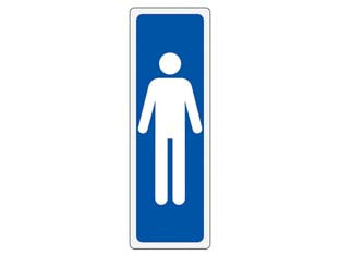 Targhetta adesiva figura uomo - cm.5X15h. - in PVC