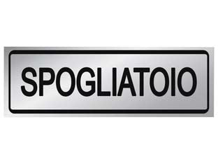 Targhetta adesiva spogliatoio - cm.15X5h. - in PVC