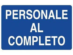 Cartello personale al completo - cm.70x50h. - in polipropilene polionda