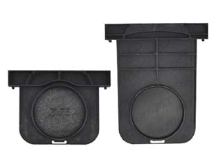 Tappo in polipropilene per canaletta - cm.13x7,5h. - ø cm.5-7,5 - in polipropilene copolimero caricato con anti UV, da utilizzare con canaletta in polipropilene ns codice 453493 H cm.7,5 e ns...