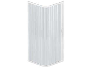 Box doccia luna ad angolo 1 porta estensibile in pvc - cm.80/90x80/90x185h - linea lux, riducibile attraverso il taglio del binario di scorrimento, possibilità di invertire l’apertura