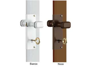 Doga aggiuntiva in kit - noce - con serratura in alluminio con pomolo in plastica e chiave