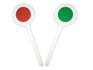 Paletta di segnalazione in abs - ø cm.15 - colore rosso/verde