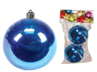 Sfere lisce colore blu - mm.80 in confezione da 2 pezzi - in plastica lucida