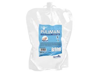 Sapone liquido lavamani puliman ricarica per dispenser - ml.3000 ricarica in sacchetto T-bag - pH fisiologico 6.7, sapone liquido madreperlato per sporchi leggeri di colore bianco e al profumo delicato di lavanda, senza ...