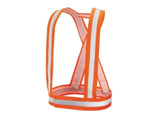 Bretelle alta visibilita - arancio, taglia unica - Bretelle in poliestere / poliuretano, con bande retroriflettenti, fascia in vita regolabile con strap, non classificato come ...