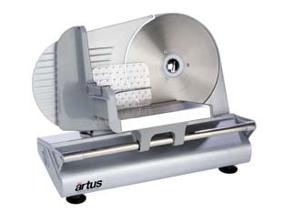 Affettatrice elettrica artus af22 lama Ø mm.220 150w - potenza 150w - lama ø mm.220 - struttura in metallo (acciaio e alluminio stampato), lama in acciaio inox ø mm.220, regolazione spessore taglio mm.0/13 max, ...