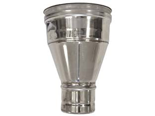 Aumento per tubo acciaio inox aisi 304 f/m monoparete spessore mm.0,5 - F ø mm.100 M ø mm.120 - in acciaio inox AISI 304, spessore mm.0,5