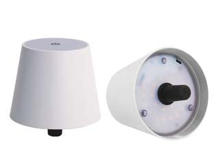 Lampada da tavolo a led ricaricabile a tappo bianca - mm.105x90h. - utilizzabile con una bottiglia vuota, materiale in acciaio, ABS, PS, 3,2W, 130 lumen, temperatura 3000K, led 27+4, batteria 1...