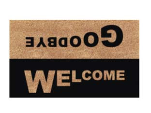 Zerbino cocco welcome/goodbye spessore mm.15 - cm.40x70 - superficie cocco, fondo PVC antiscivolo