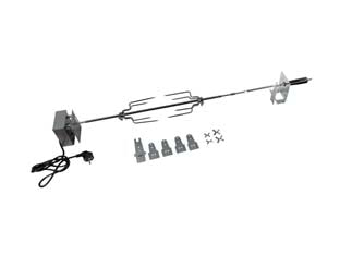 Kit girarrosto premium - composto da un motore elettrico, uno spiedo e due doppie forche, supporta un peso fino a kg.3