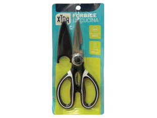 Forbice da cucina - lama mm.90 lunghezza totale mm.205 - impugnatura PP+TPR, lama acciaio inox 2CR13, coprilama, lunghezza lama mm.90