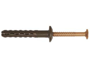 Tassello premontato in nylon bordo piatto con vite inox a2 ramata tbb - ø mm.6x40 vite ø mm.3,8x45 spess.fissaggio mm.10 - tassello in nylon con bordo piatto largo colore testa di moro fornito di vite impronta Pozidrive Inox A2 ramata, premontato, ...