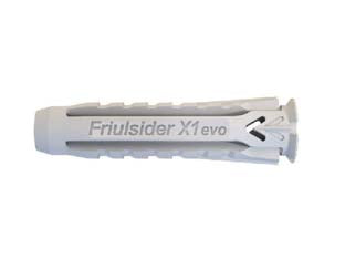 Tassello in nylon universale x1 evo - ø mm.10x50 - tassello universale in nylon a 4 settori colore grigio -solo tassello, idoneo per calcestruzzo, mattone semipieno, blocco for...