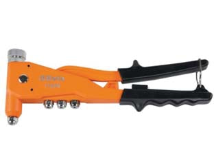 Rivettatrice per inserti filettati art.1742n - mm.250 struttura in lega leggera verniciata, fornita con 4 testine intercambiabili e 4 perni M3-M4-M5-M6 per inserti filett...