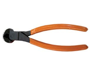 Tenaglia da cementista in acciaio al carbonio - mm.200 - manici rivestiti in PVC arancione, finitura nera