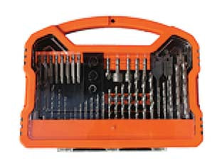 Valigetta pz.62 inserti e punte per foratura e avvitatura - 14 punte HSS 4241, forgiatura a rullo, finitura lucida, misure: ø mm.1, 1,5, 2, 2,5, 3, 3,2, 3,5, 4, 4,5, 4,8, 5, 5,5, 6, 6,5...