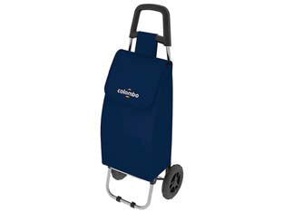 Carrello spesa lt.40 rolly - blu - struttura in acciaio verniciato, sacca in poliestere impermeabile, capacità lt.40, portata kg.25, ruote ø cm.16, tasca poster...