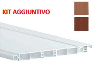 Doga aggiuntiva in pvc per porta a soffietto - cm.13x210 noce - in kit composto da 1 pannello, 1 cerniera e relativi accessori di scorrimento, permette l'aumento di cm.15 in larghezza, guid...
