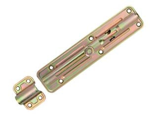 Catenaccio trasversale asta tonda con portalucchetto art.890 - mm.200x40 - spessore mm.2,2 - in acciaio tropicalizzato