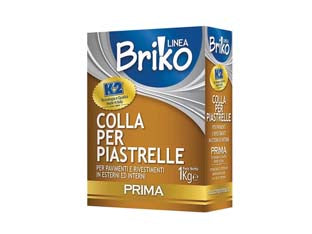 K2 linea briko colla per piastrelle bianca in polvere - Kg.1 in scatola - colla per piastrelle in polvere per piccoli lavori di riparazione e stuccatura, altamente adesiva, per pavimenti e rivestimen...